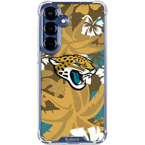 NFL Jacksonville Jaguars Tropical Print Galaxy S25 Clear Case